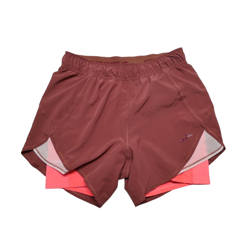 Brooks Shorts Womens Small Red 3 Inseam 2 In 1 Running Lined Athletic Pockets